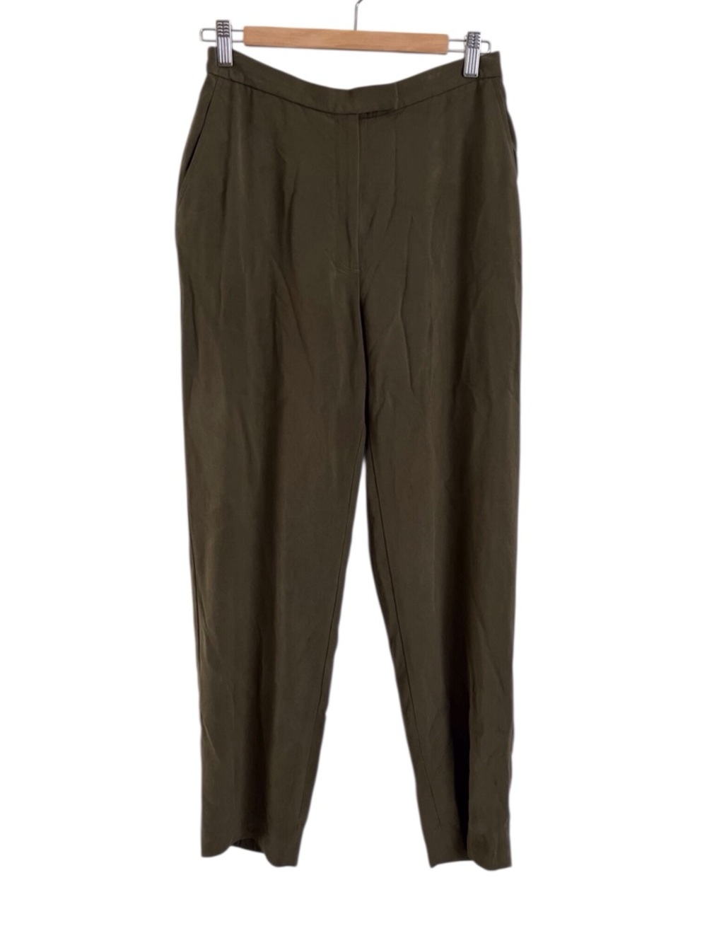 Ralph Lauren Green Silk Trouser Pants Quiet Luxury Normcore Minimalist Womens 10